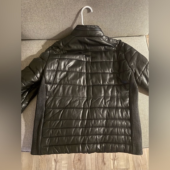 Zara leather jacket (Chic and casual real leather puffy jacket) - Picture 2 of 7